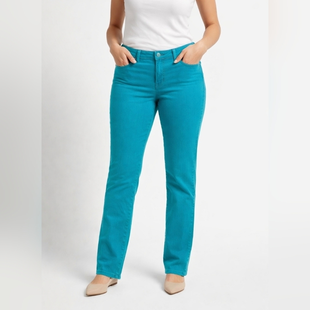 NY&C Turquoise Lowrise Denim Trousers 34 x 32 Size 12